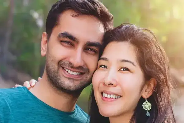 perfect smile of a couple after dental checkup